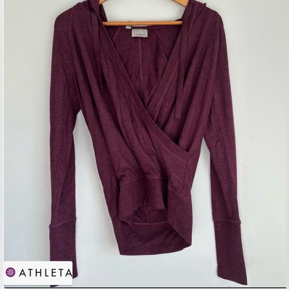 Athleta Maroon Wrap Hoodie